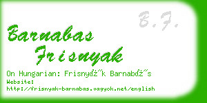 barnabas frisnyak business card